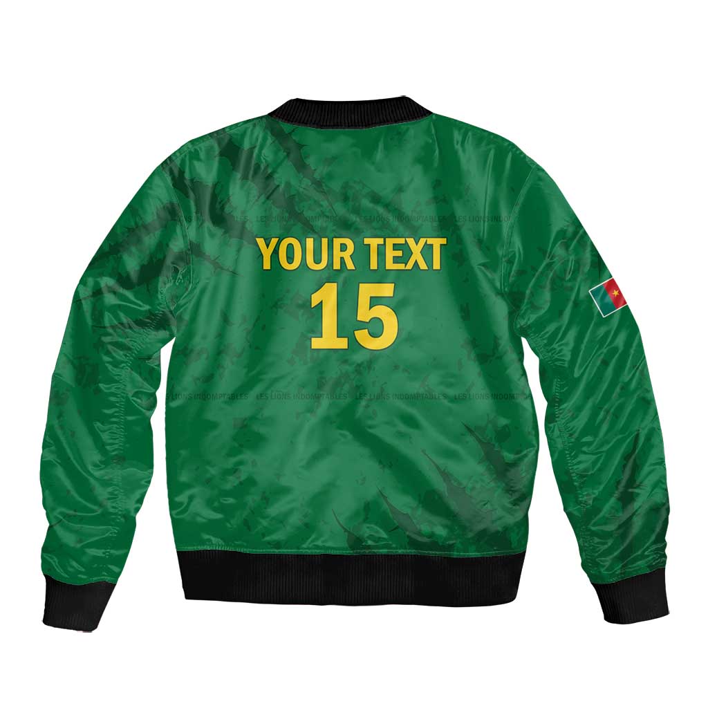 Custom Cameroon Football Bomber Jacket Go Les Lions Indomptables Go - African Pride