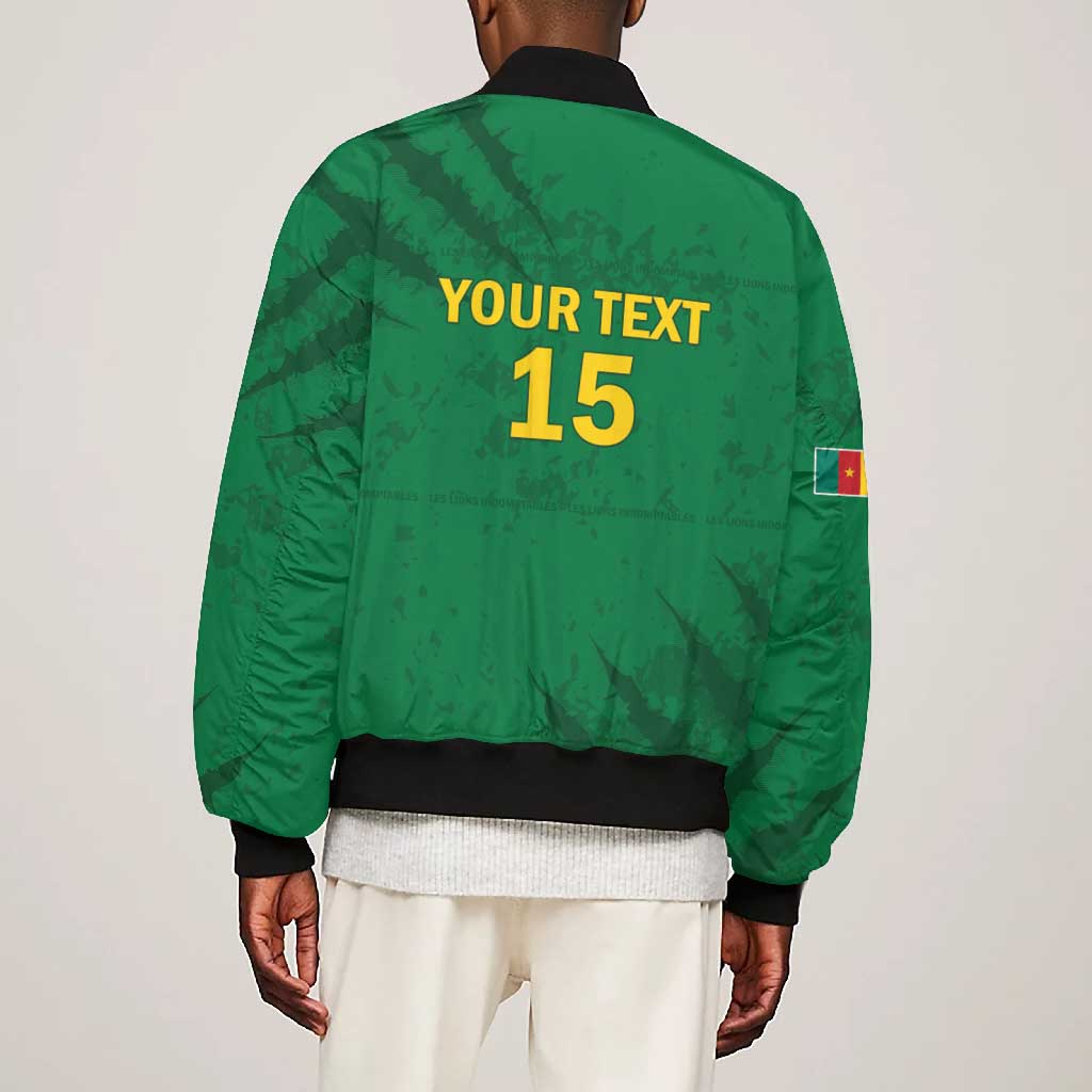 Custom Cameroon Football Bomber Jacket Go Les Lions Indomptables Go - African Pride