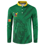 Custom Cameroon Football Button Sweatshirt Go Les Lions Indomptables Go