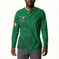 Custom Cameroon Football Button Sweatshirt Go Les Lions Indomptables Go