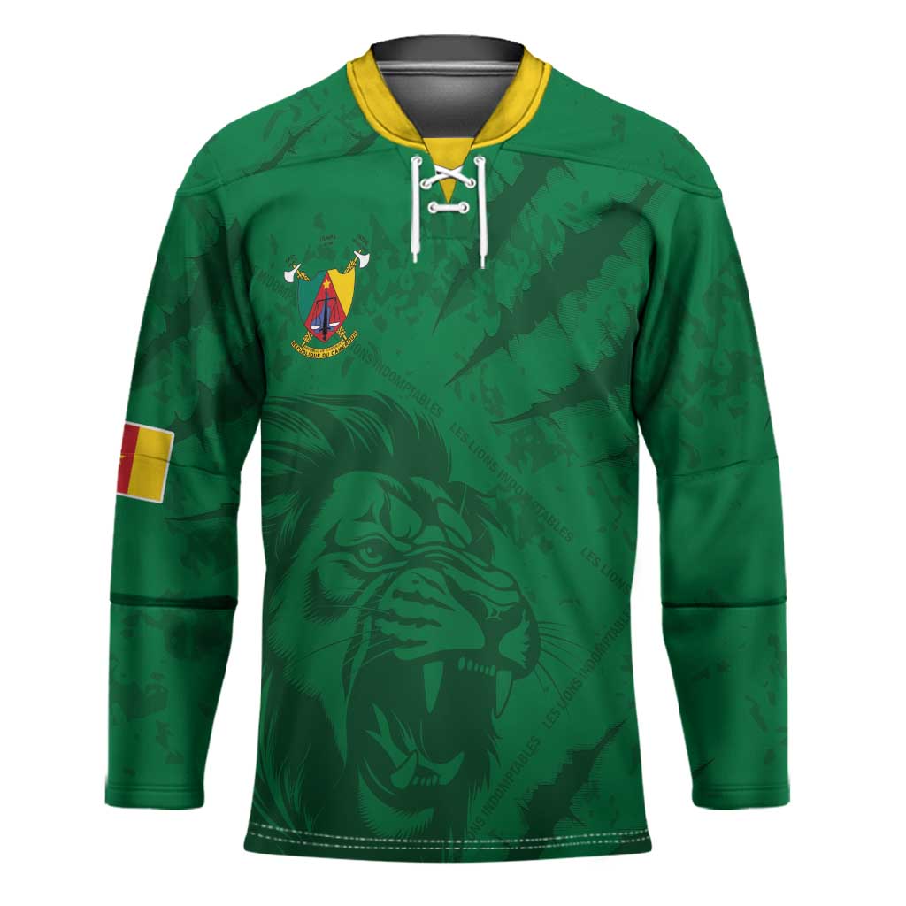 Custom Cameroon Football Hockey Jersey Go Les Lions Indomptables Go - African Pride