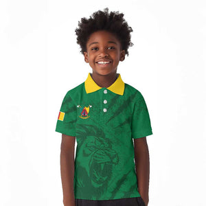 Custom Cameroon Football Kid Polo Shirt Go Les Lions Indomptables Go LT15