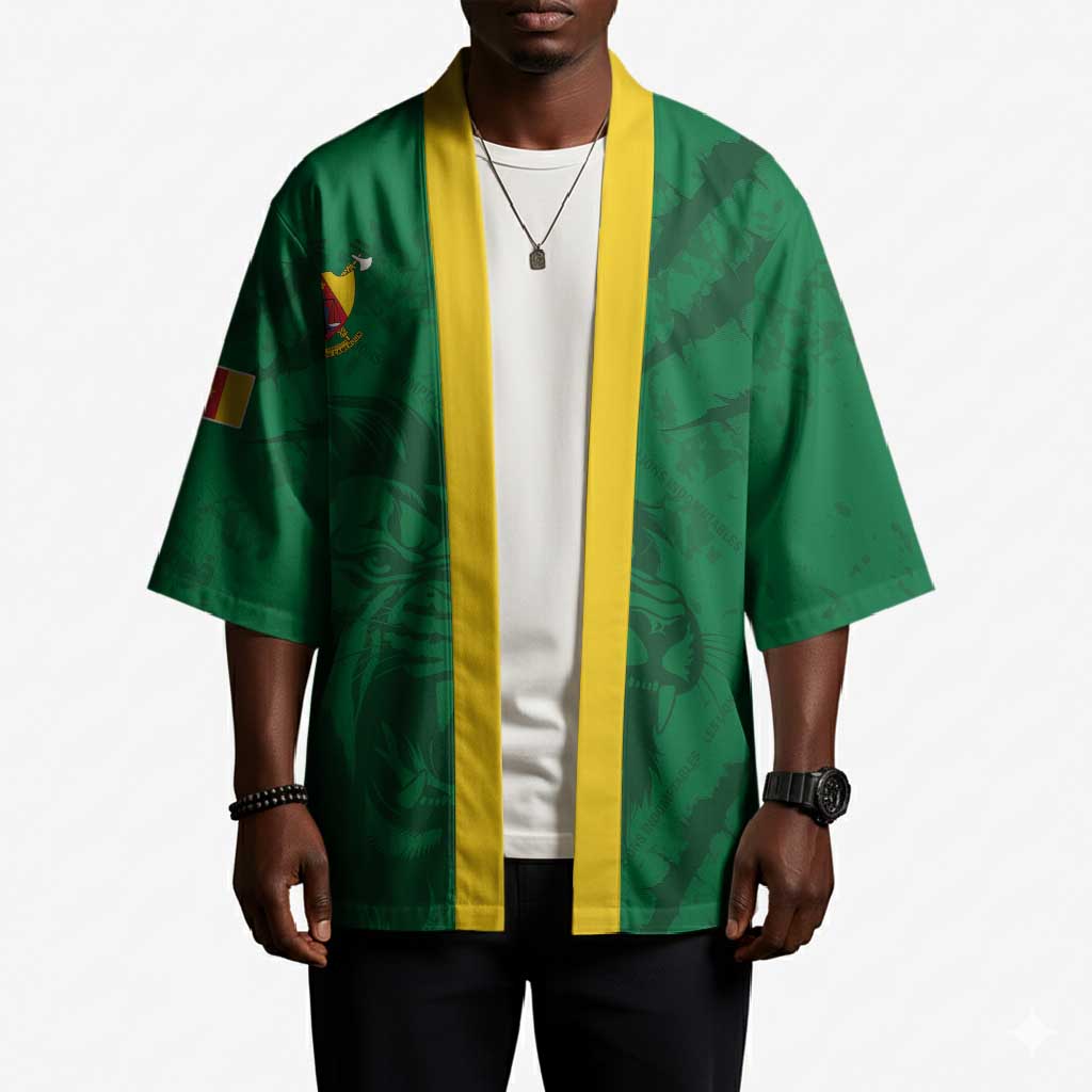 Custom Cameroon Football Kimono Go Les Lions Indomptables Go - African Pride