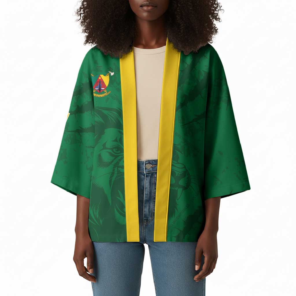 Custom Cameroon Football Kimono Go Les Lions Indomptables Go - African Pride