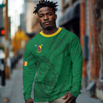 Custom Cameroon Football Long Sleeve Shirt Go Les Lions Indomptables Go - African Pride