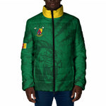 Custom Cameroon Football Padded Jacket Go Les Lions Indomptables Go - African Pride