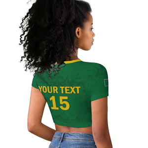 Custom Cameroon Football Raglan Cropped T shirt Go Les Lions Indomptables Go LT15