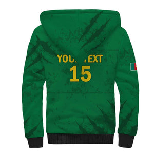 Custom Cameroon Football Sherpa Hoodie Go Les Lions Indomptables Go - African Pride