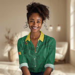Custom Cameroon Football Women Casual Shirt Go Les Lions Indomptables Go - African Pride