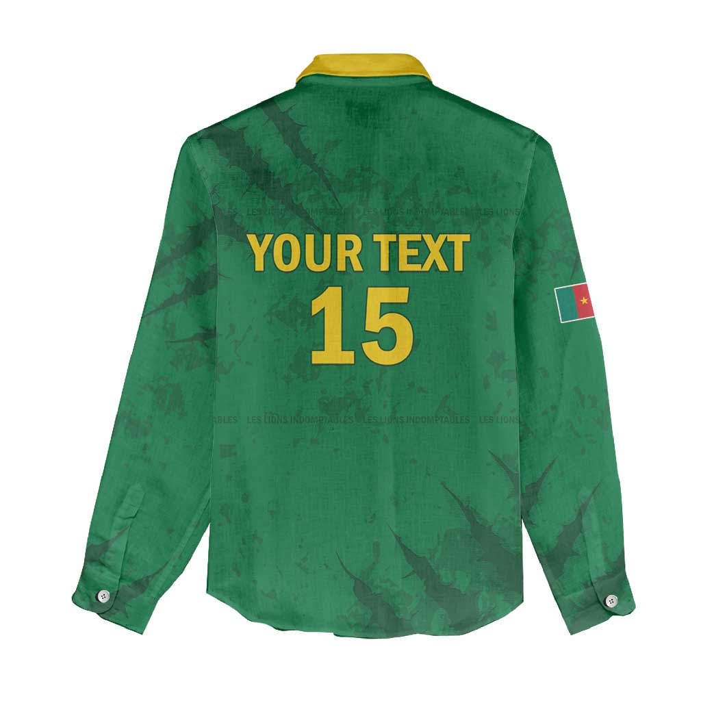 Custom Cameroon Football Women Casual Shirt Go Les Lions Indomptables Go - African Pride