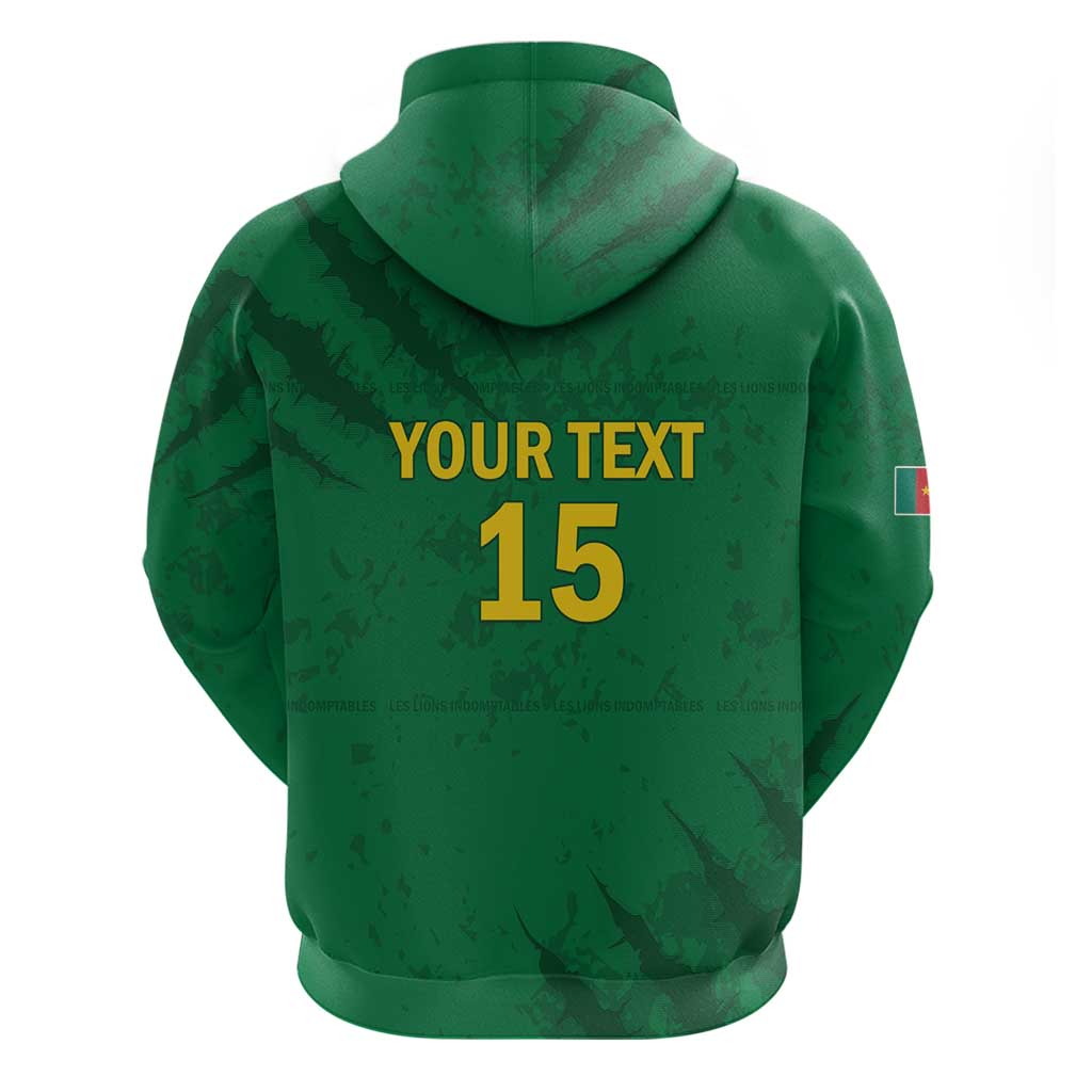 Custom Cameroon Football Zip Hoodie Go Les Lions Indomptables Go - African Pride
