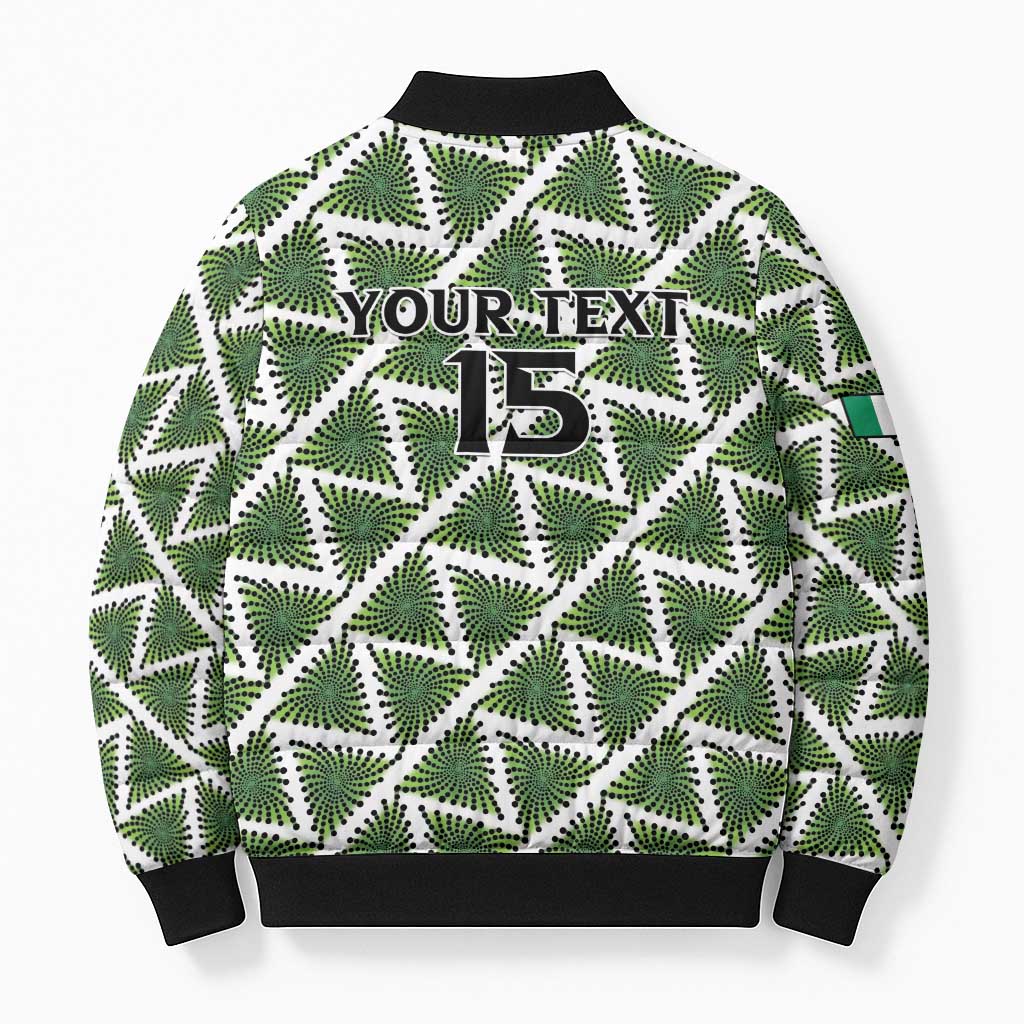 Custom Nigeria Football Bomber Puffer Jacket Come On Super Eagles - African Pride