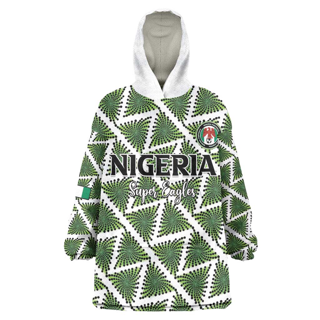 Custom Nigeria Football Kid Wearable Blanket Hoodie Come On Super Eagles - African Pride