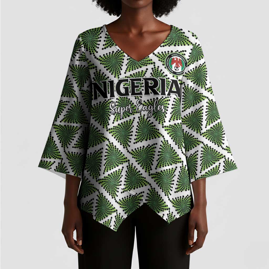 Custom Nigeria Football Kimono Sleeve Blouse Come On Super Eagles - African Pride