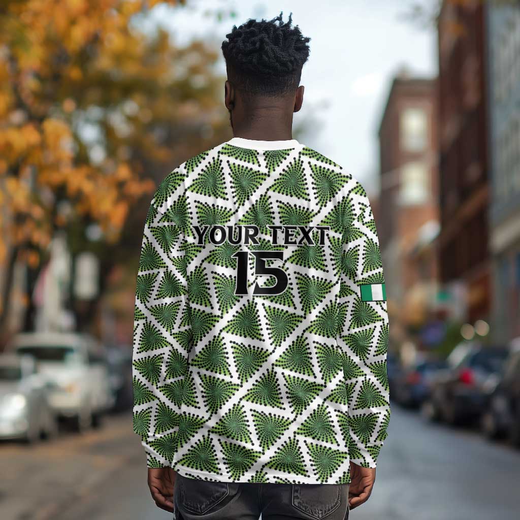 Custom Nigeria Football Long Sleeve Shirt Come On Super Eagles - African Pride