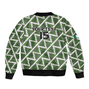 Custom Nigeria Football Sleeve Zip Bomber Jacket Come On Super Eagles - African Pride