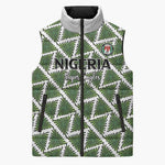 Custom Nigeria Football Sleeveless Puffer Jacket Come On Super Eagles - African Pride