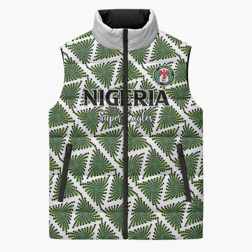 Custom Nigeria Football Sleeveless Puffer Jacket Come On Super Eagles - African Pride