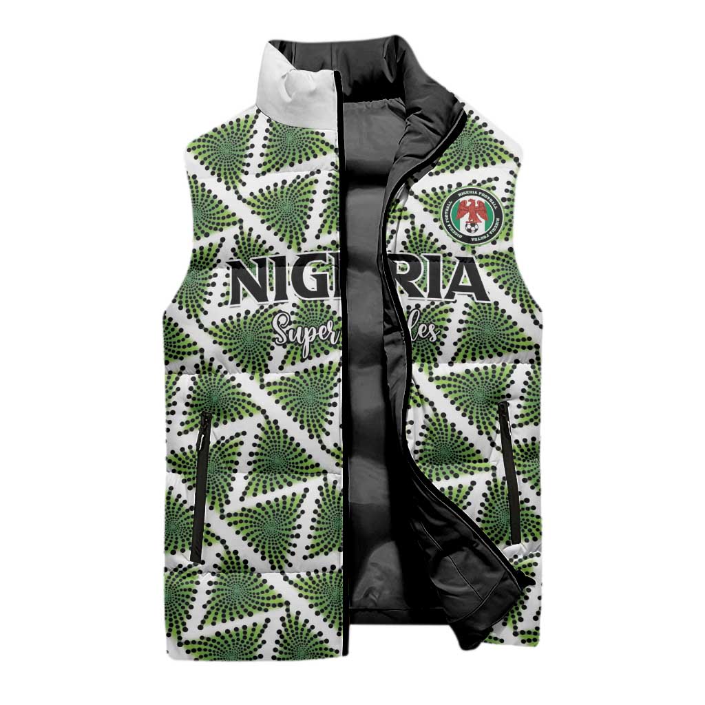 Custom Nigeria Football Sleeveless Puffer Jacket Come On Super Eagles - African Pride