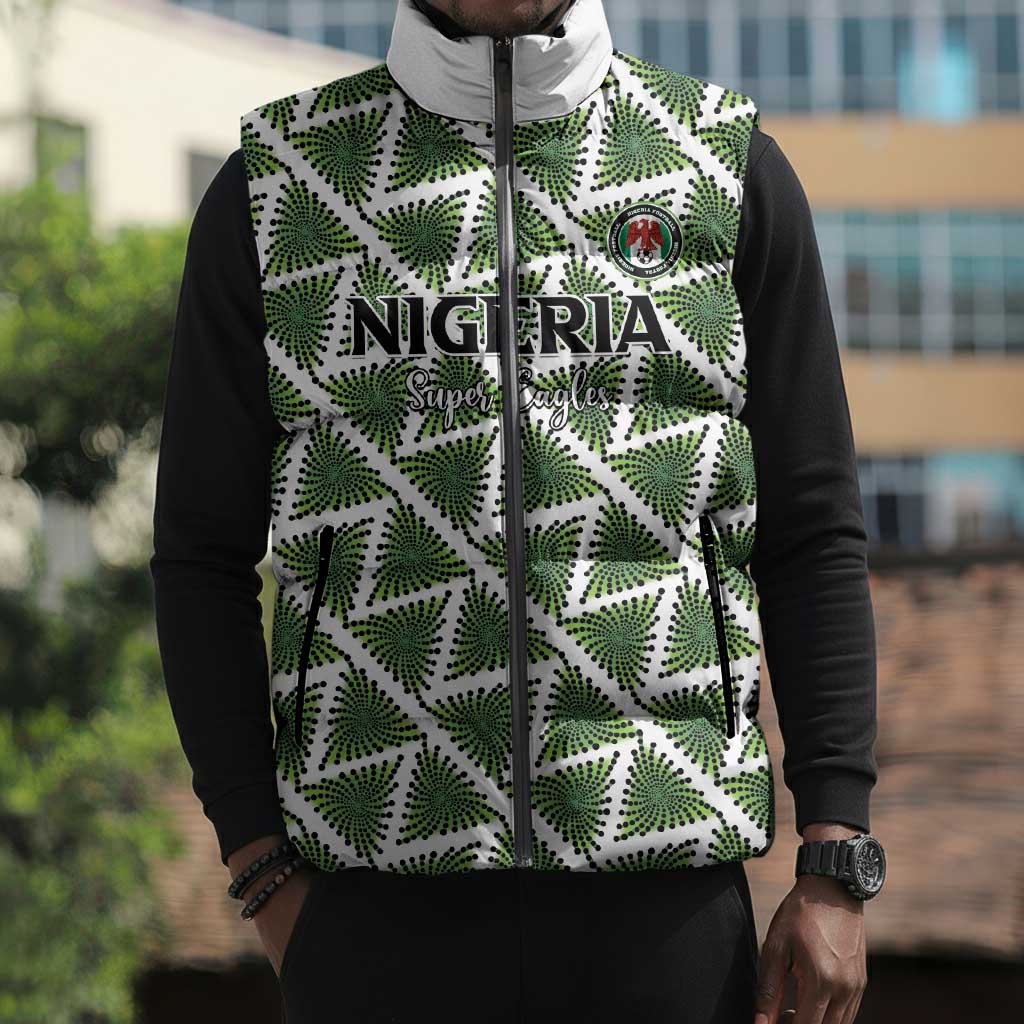 Custom Nigeria Football Sleeveless Puffer Jacket Come On Super Eagles - African Pride
