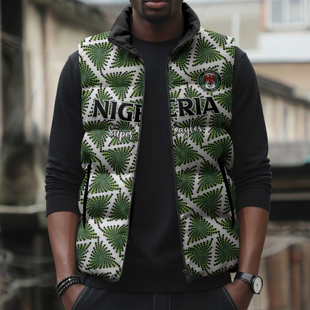 Custom Nigeria Football Sleeveless Puffer Jacket Come On Super Eagles - African Pride