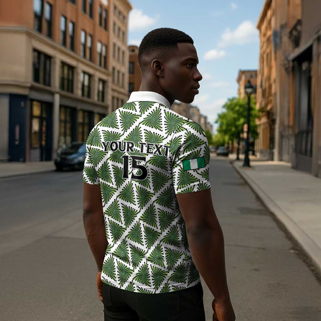 Custom Nigeria Football Zipper Polo Shirt Come On Super Eagles - African Pride