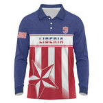 Custom Liberia Football Long Sleeve Polo Shirt Sporty Style