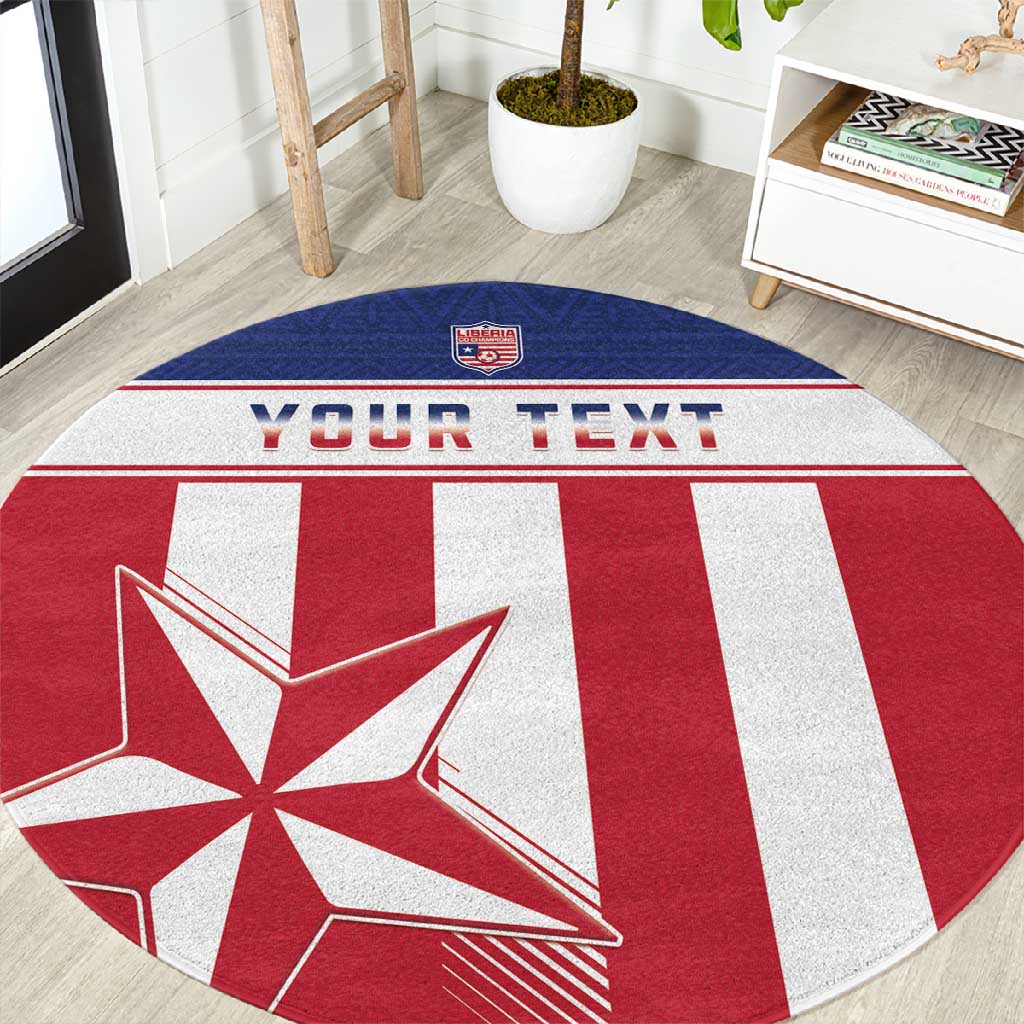 Custom Liberia Football Round Carpet Sporty Style