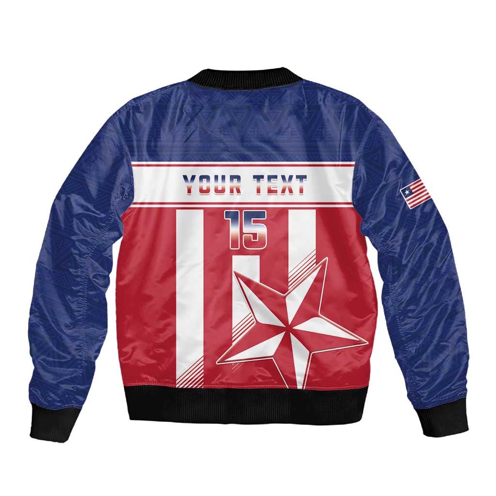 Custom Liberia Football Sleeve Zip Bomber Jacket Sporty Style