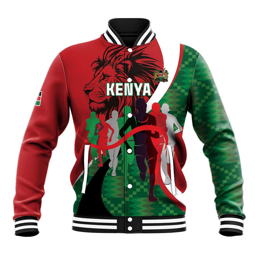 Personalised Athletics Kenya Baseball Jacket Kente Pattern