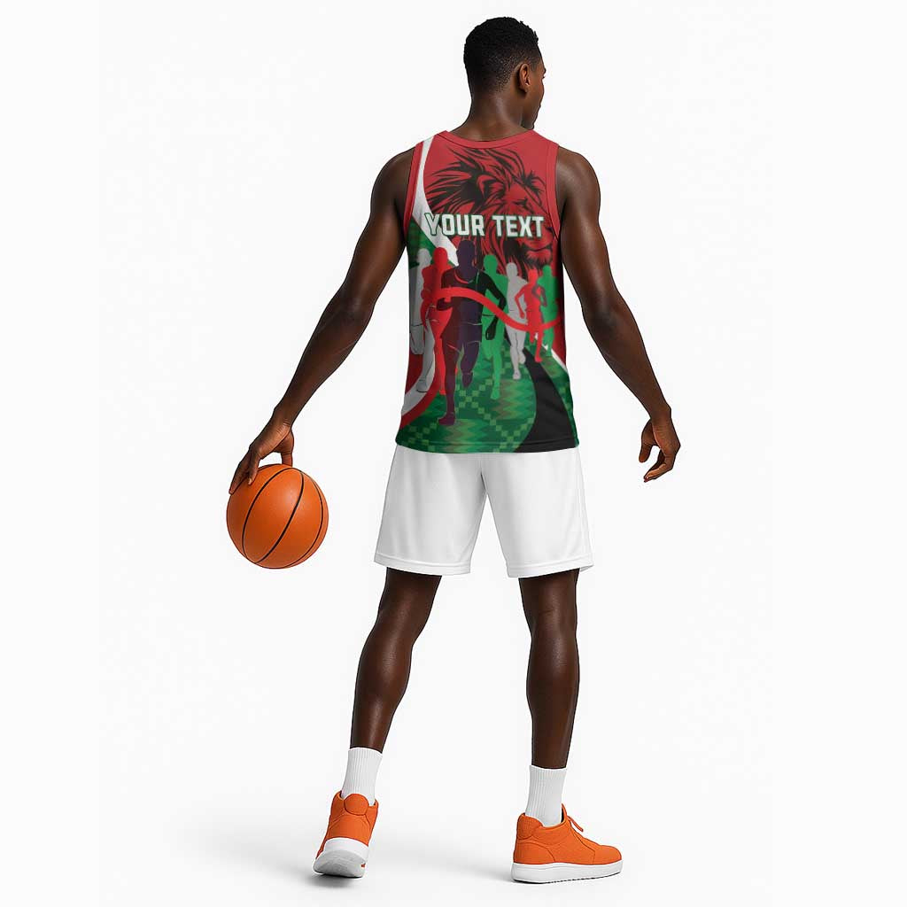 Personalised Athletics Kenya Basketball Jersey Kente Pattern LT15