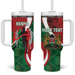 Personalised Athletics Kenya Tumbler With Handle Kente Pattern