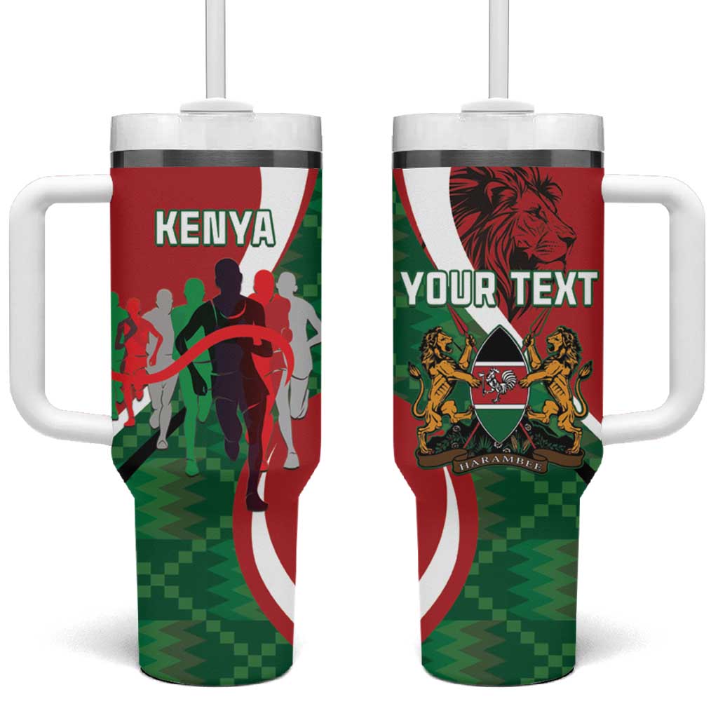 Personalised Athletics Kenya Tumbler With Handle Kente Pattern