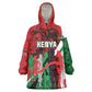Personalised Athletics Kenya Wearable Blanket Hoodie Kente Pattern