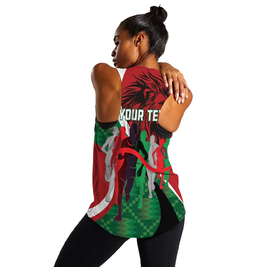 Personalised Athletics Kenya Women Racerback Tank Kente Pattern
