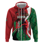 Personalised Athletics Kenya Zip Hoodie Kente Pattern