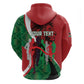 Personalised Athletics Kenya Zip Hoodie Kente Pattern