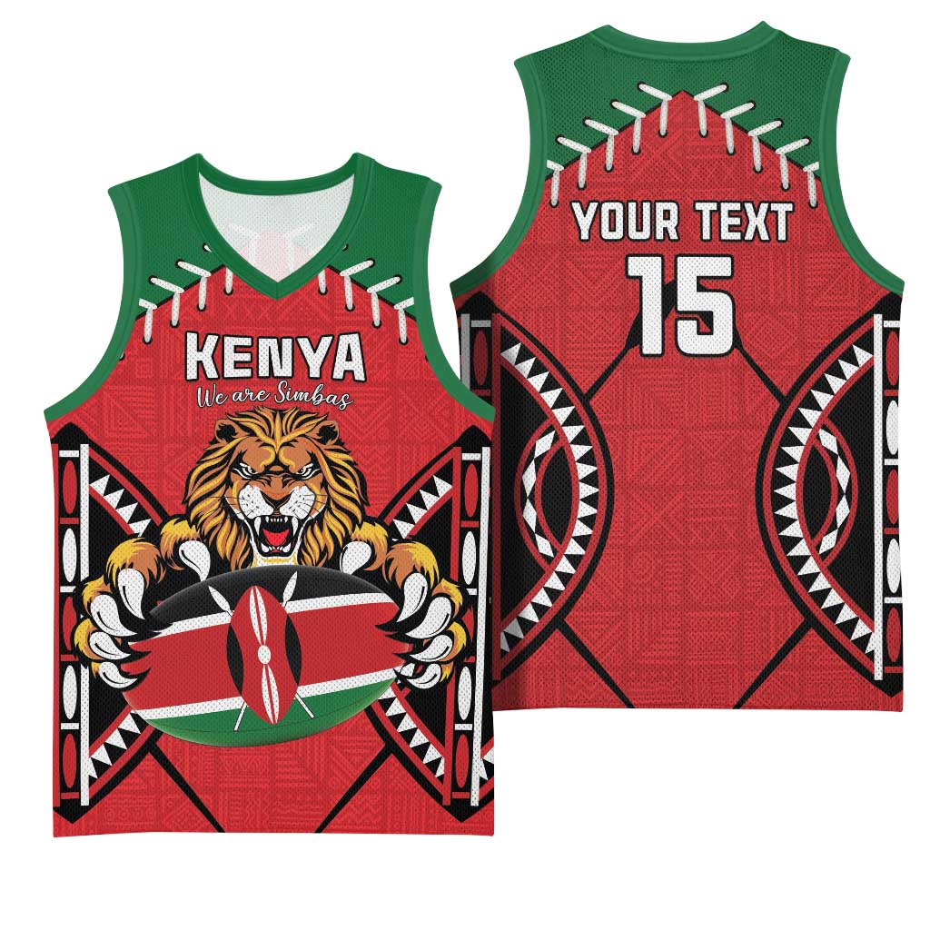 Custom Kenya Rugby Basketball Jersey We Are Simbas LT15
