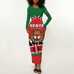 Custom Kenya Rugby Long Sleeve Bodycon Dress We Are Simbas LT15