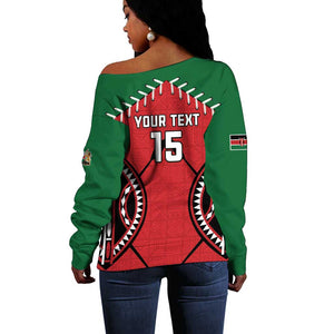 Custom Kenya Rugby Off Shoulder Sweater We Are Simbas