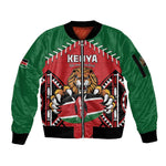 Custom Kenya Rugby Sleeve Zip Bomber Jacket We Are Simbas