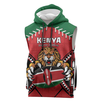 Custom Kenya Rugby Sleeveless Hoodie We Are Simbas - African Pride