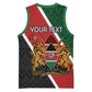 Personalised Kenya Basketball Jersey Flag Style - African Pattern LT15