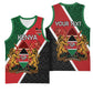 Personalised Kenya Basketball Jersey Flag Style - African Pattern LT15