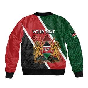 Personalised Kenya Bomber Jacket Flag Style - African Pattern
