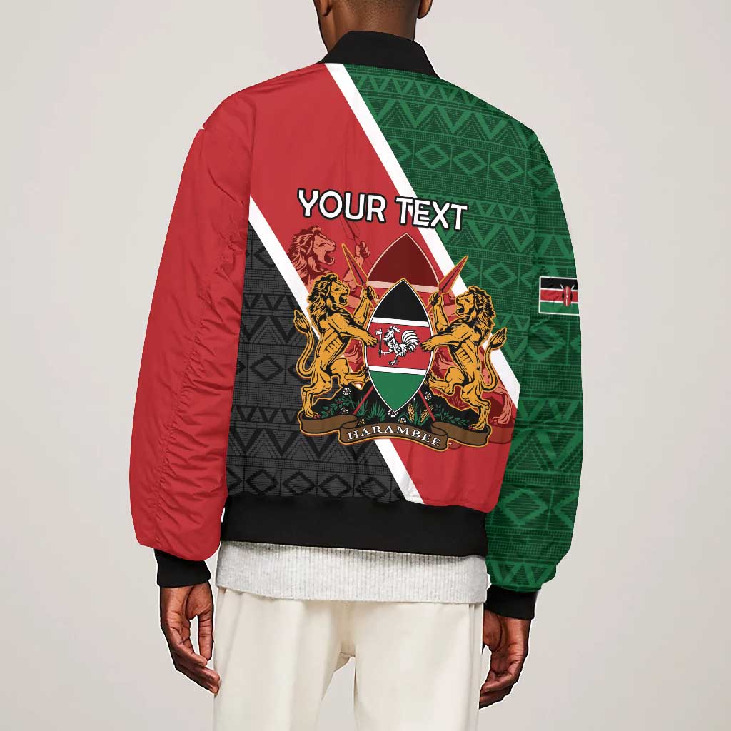 Personalised Kenya Bomber Jacket Flag Style - African Pattern