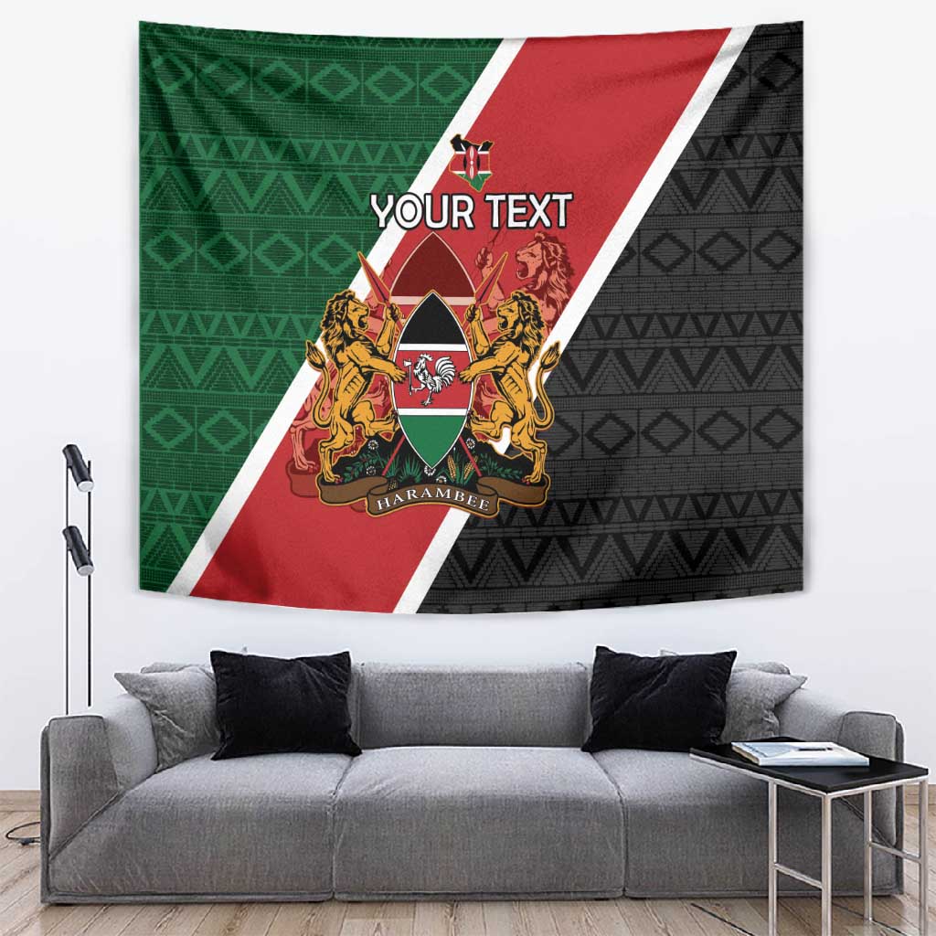 Personalised Kenya Tapestry Flag Style - African Pattern