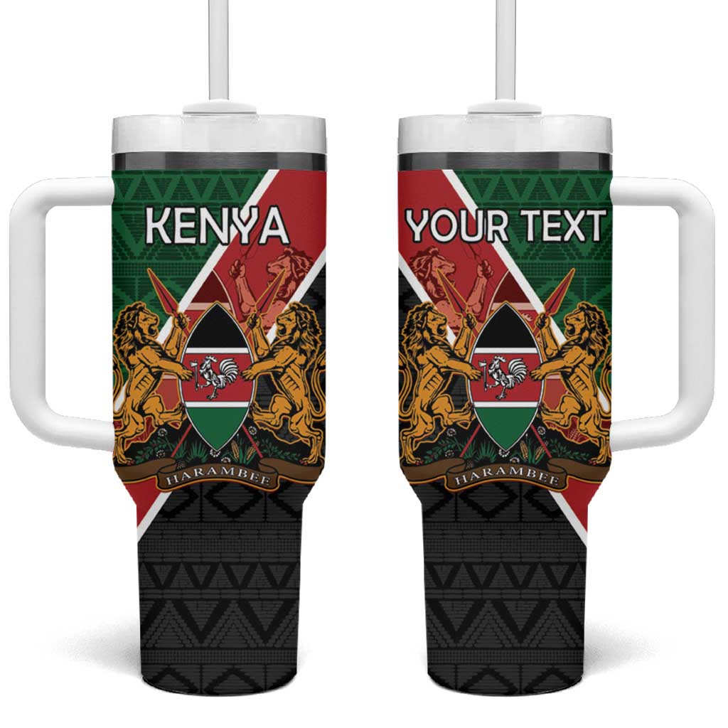 Personalised Kenya Tumbler With Handle Flag Style - African Pattern