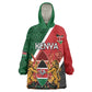 Personalised Kenya Wearable Blanket Hoodie Flag Style - African Pattern