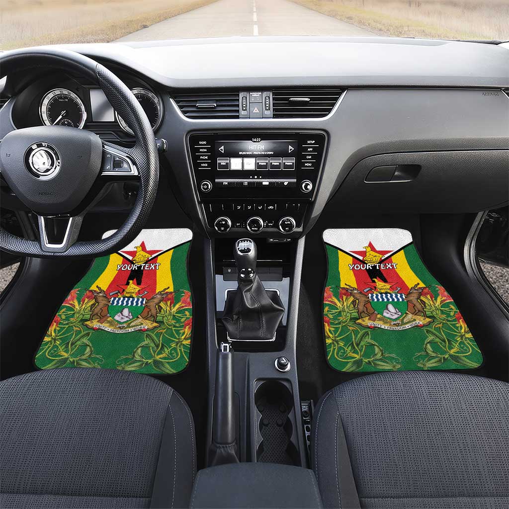 Personalised Zimbabwe Independence Day Car Mats Coat Of Arms Fire Lilies
